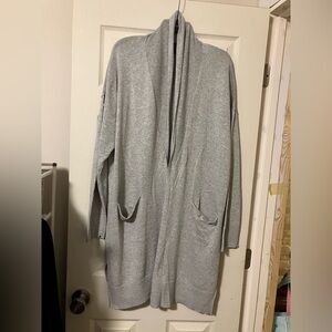 J. Crew Light Gray Knit Long Cardigan XL